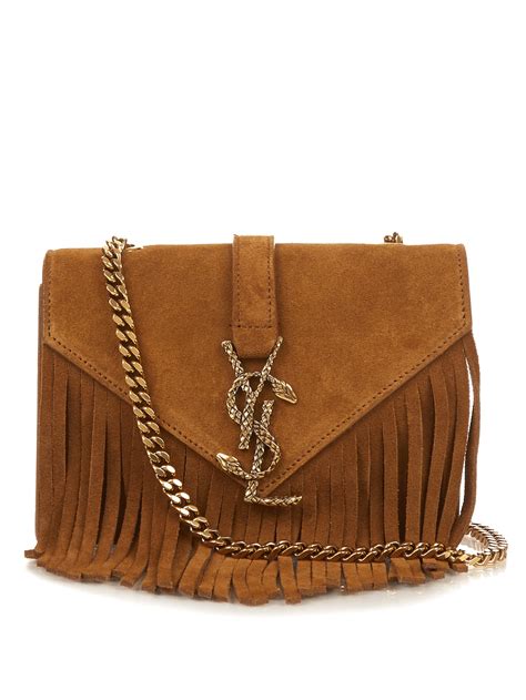 ysl saddle bag brown|ysl suede crossbody bag.